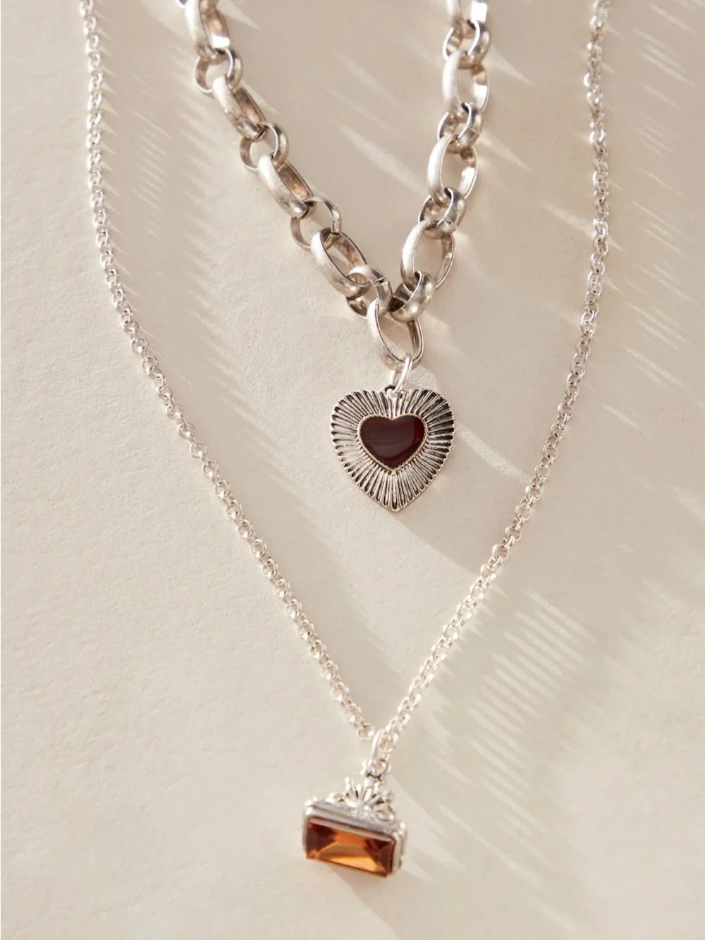 NWT Free People Zehnder Layer Necklace in Silver